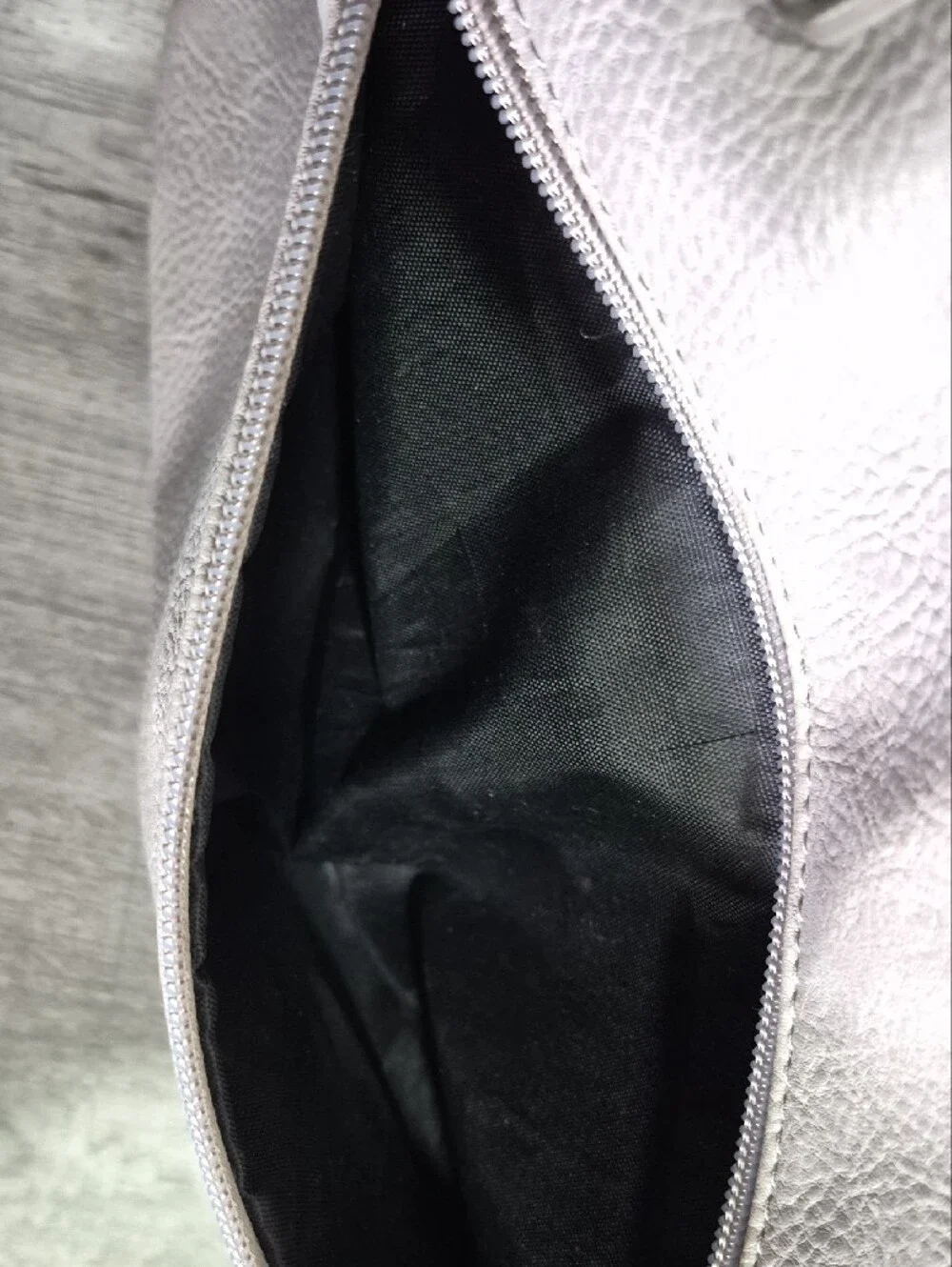 Neutral Gray Shoulder Bag with Front Zip by MultiSac